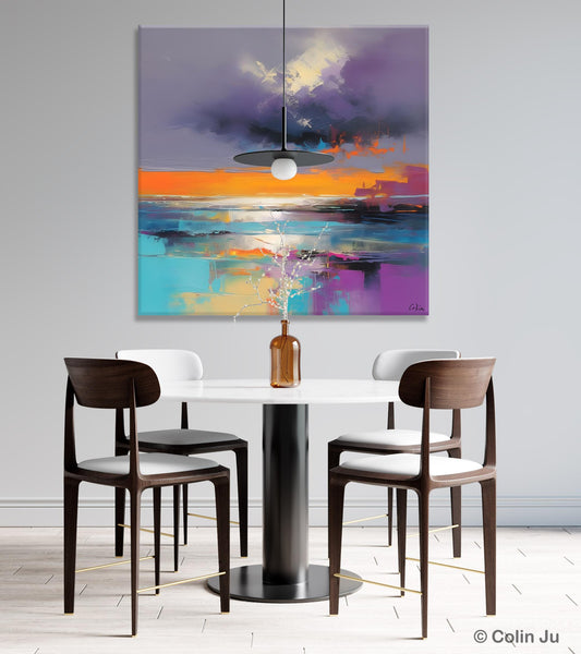 Huge Painting for Living Room, Original Landscape Canvas Art, Contemporary Oil Painting on Canvas, Oversized Landscape Wall Art Paintings-Paintingforhome