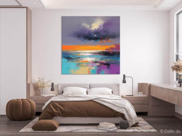 Huge Painting for Living Room, Original Landscape Canvas Art, Contemporary Oil Painting on Canvas, Oversized Landscape Wall Art Paintings-Paintingforhome