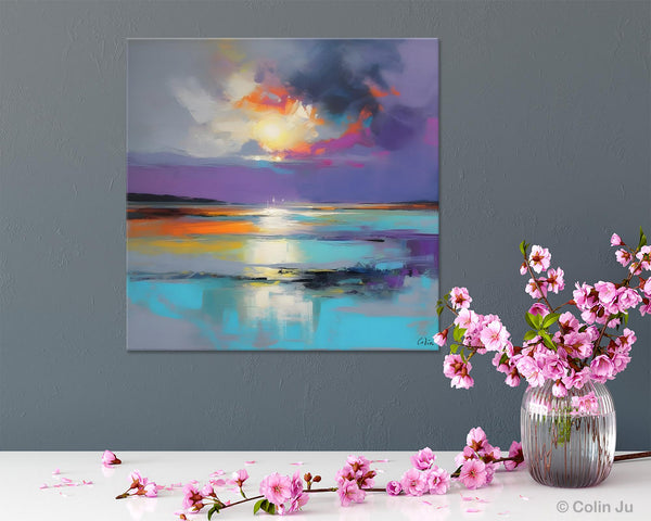Large Abstract Painting for Living Room, Original Abstract Wall Art, Landscape Acrylic Art, Landscape Canvas Art, Hand Painted Canvas Art-Paintingforhome