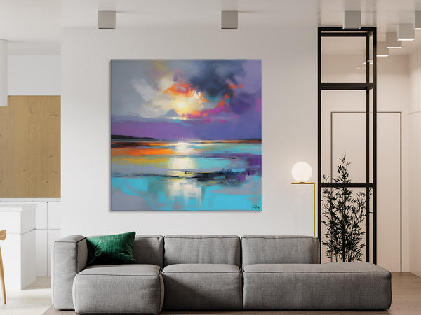 Large Abstract Painting for Living Room, Original Abstract Wall Art, Landscape Acrylic Art, Landscape Canvas Art, Hand Painted Canvas Art-Paintingforhome