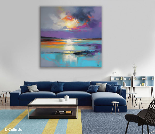 Large Abstract Painting for Living Room, Original Abstract Wall Art, Landscape Acrylic Art, Landscape Canvas Art, Hand Painted Canvas Art-Paintingforhome