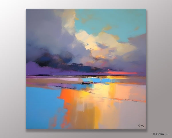 Original Landscape Wall Art, Landscape Oil Paintings, Landscape Canvas Art, Abstract Landscape Painting for Living Room, Hand Painted Canvas Art-Paintingforhome