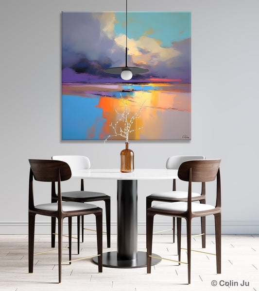 Simple Modern Art, Original Landscape Wall Art, Landscape Oil Paintings, Landscape Canvas Art, Abstract Landscape Painting for Living Room-Paintingforhome