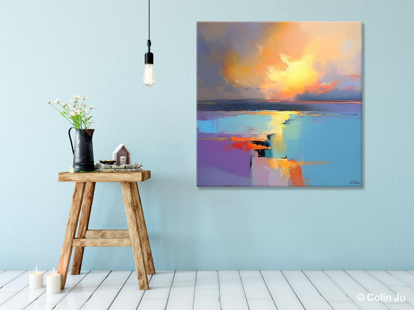 Canvas Painting for Living Room, Original Modern Wall Art Painting, Abstract Landscape Paintings, Oversized Contemporary Abstract Artwork-Paintingforhome