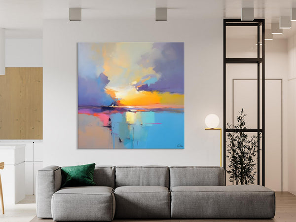 Original Modern Wall Art Painting, Abstract Landscape Paintings, Canvas Painting for Living Room, Oversized Contemporary Abstract Artwork-Paintingforhome