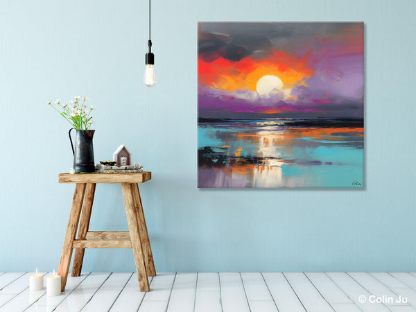 Large Landscape Painting for Living Room, Original Abstract Landscape Wall Art, Landscape Canvas Art, Hand Painted Canvas Paintings-Paintingforhome