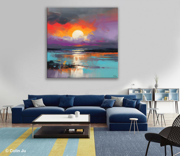 Large Landscape Painting for Living Room, Original Abstract Landscape Wall Art, Landscape Canvas Art, Hand Painted Canvas Paintings-Paintingforhome