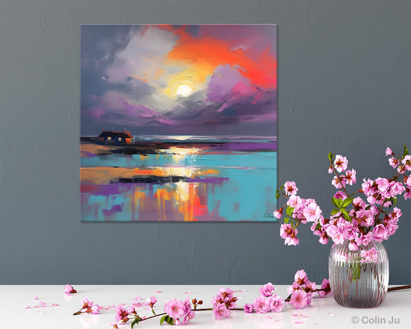 Original Abstract Landscape Wall Art, Landscape Canvas Art, Large Landscape Painting for Living Room, Hand Painted Canvas Paintings-Paintingforhome