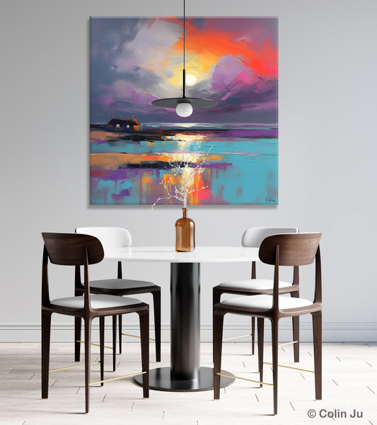 Original Abstract Landscape Wall Art, Landscape Canvas Art, Large Landscape Painting for Living Room, Hand Painted Canvas Paintings-Paintingforhome