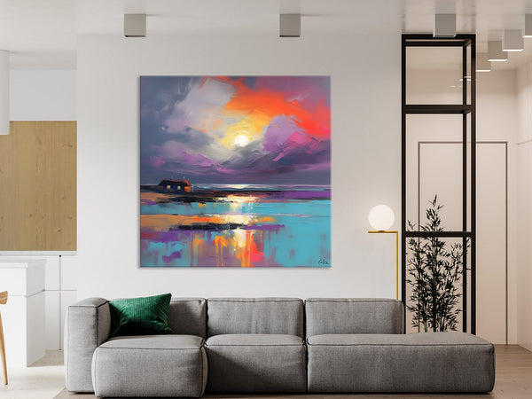 Original Abstract Landscape Wall Art, Landscape Canvas Art, Large Landscape Painting for Living Room, Hand Painted Canvas Paintings-Paintingforhome