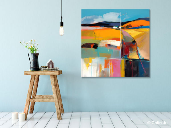 Acrylic Painting for Living Room, Contemporary Abstract Landscape Artwork, Oversized Wall Art Paintings, Original Modern Paintings on Canvas-Paintingforhome