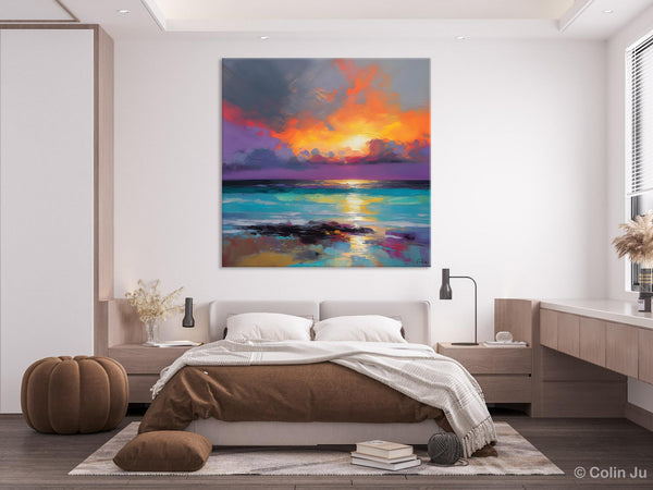 Extra Large Modern Wall Art, Landscape Canvas Paintings for Dining Room, Acrylic Painting on Canvas, Original Landscape Abstract Painting-Paintingforhome