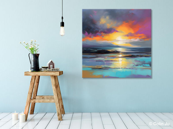 Large Art Painting for Living Room, Original Landscape Canvas Art, Contemporary Acrylic Painting on Canvas, Oversized Landscape Wall Art Paintings-Paintingforhome