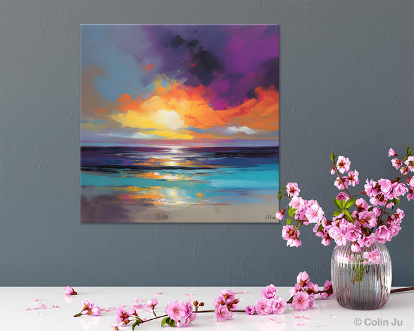 Contemporary Acrylic Painting on Canvas, Large Art Painting for Living Room, Original Landscape Canvas Art, Oversized Landscape Wall Art Paintings-Paintingforhome