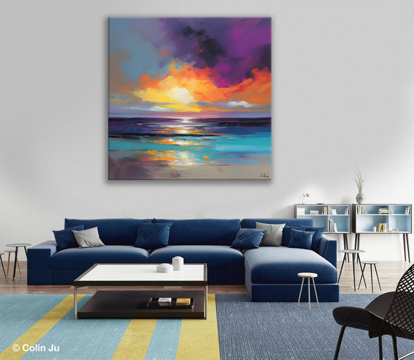 Contemporary Acrylic Painting on Canvas, Large Art Painting for Living Room, Original Landscape Canvas Art, Oversized Landscape Wall Art Paintings-Paintingforhome