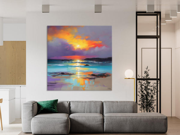 Abstract Landscape Painting for Living Room, Original Landscape Wall Art, Landscape Oil Paintings, Landscape Canvas Art, Hand Painted Canvas Art-Paintingforhome