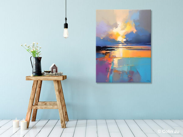 Landscape Canvas Painting, Abstract Landscape Painting, Original Landscape Art, Canvas Painting for Bedroom, Large Wall Art Paintings for Living Room-Paintingforhome