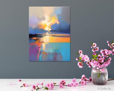 Landscape Canvas Painting, Abstract Landscape Painting, Original Landscape Art, Canvas Painting for Bedroom, Large Wall Art Paintings for Living Room-Paintingforhome