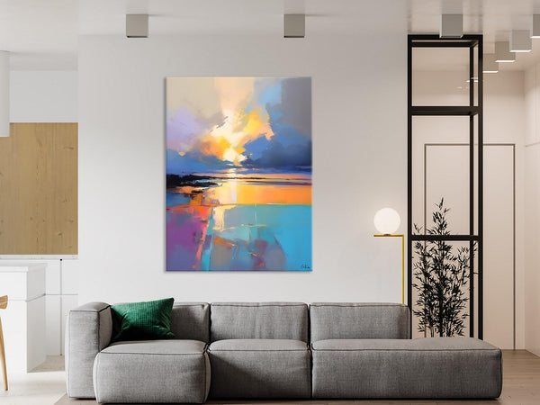 Landscape Canvas Painting, Abstract Landscape Painting, Original Landscape Art, Canvas Painting for Bedroom, Large Wall Art Paintings for Living Room-Paintingforhome