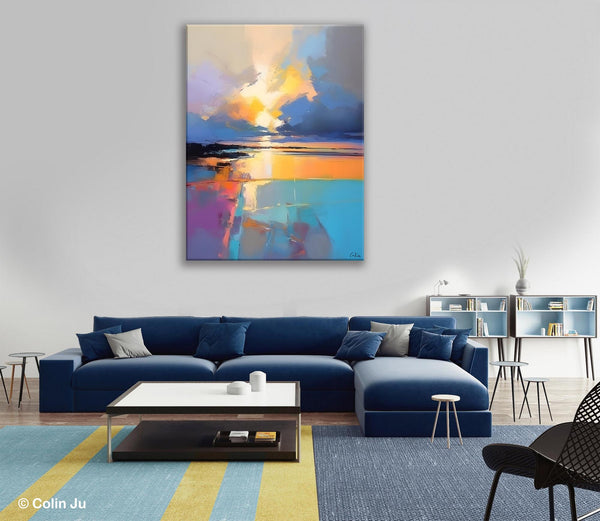 Landscape Canvas Painting, Abstract Landscape Painting, Original Landscape Art, Canvas Painting for Bedroom, Large Wall Art Paintings for Living Room-Paintingforhome