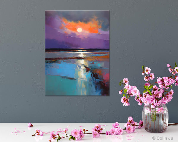 Extra Large Modern Wall Art, Landscape Canvas Paintings for Dining Room, Oil Painting on Canvas, Original Landscape Abstract Painting-Paintingforhome
