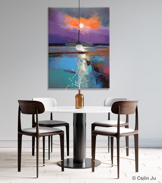 Extra Large Modern Wall Art, Landscape Canvas Paintings for Dining Room, Oil Painting on Canvas, Original Landscape Abstract Painting-Paintingforhome