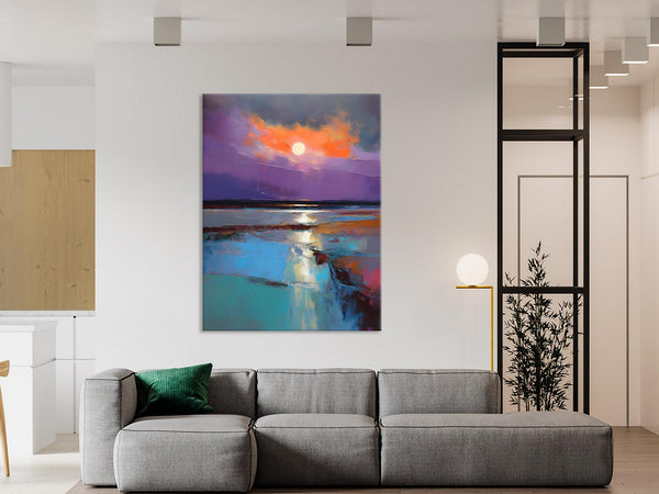 Extra Large Modern Wall Art, Landscape Canvas Paintings for Dining Room, Oil Painting on Canvas, Original Landscape Abstract Painting-Paintingforhome