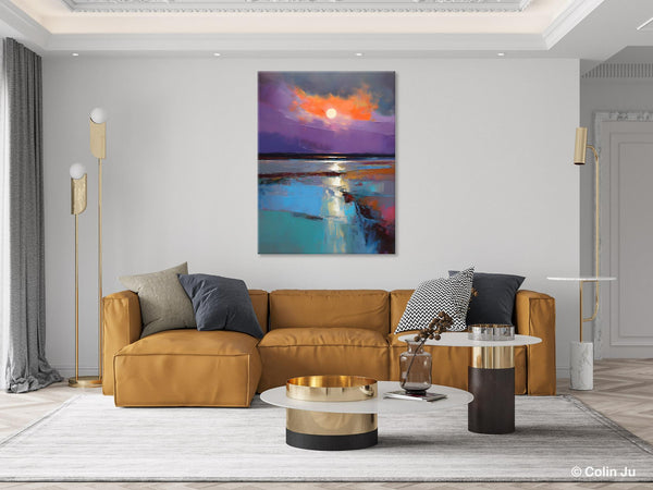 Extra Large Modern Wall Art, Landscape Canvas Paintings for Dining Room, Oil Painting on Canvas, Original Landscape Abstract Painting-Paintingforhome