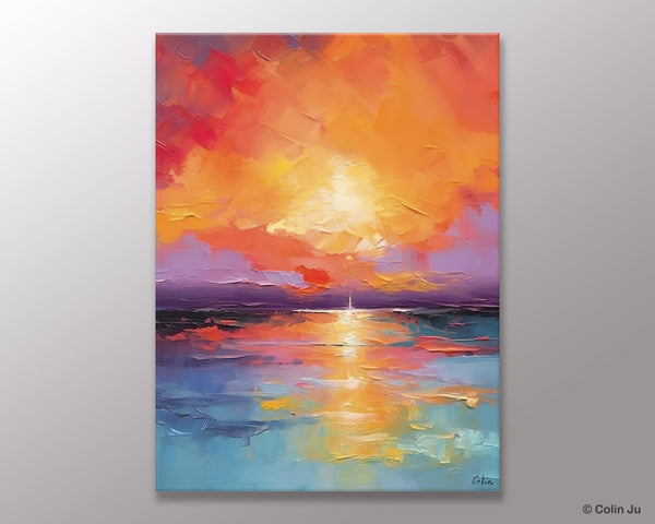 Modern Landscape Paintings, Oversized Contemporary Canvas Paintings, Extra Large Canvas Painting for Living Room, Original Canvas Wall Art-Paintingforhome