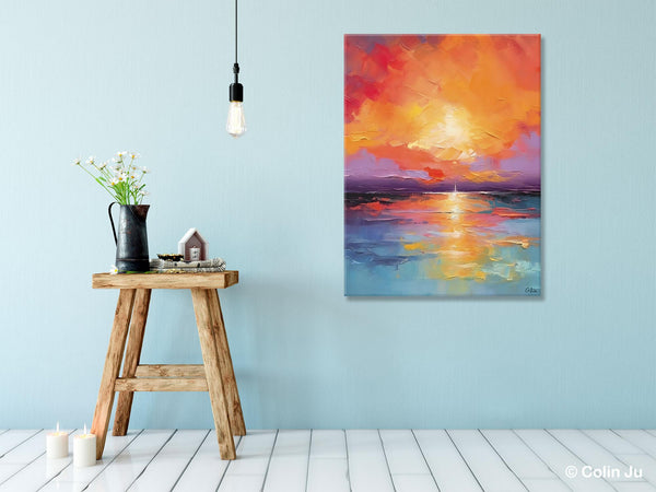 Modern Landscape Paintings, Oversized Contemporary Canvas Paintings, Extra Large Canvas Painting for Living Room, Original Canvas Wall Art-Paintingforhome