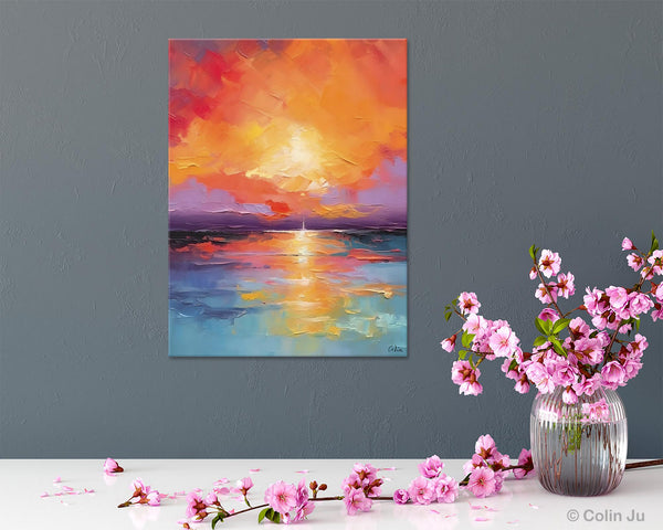 Modern Landscape Paintings, Oversized Contemporary Canvas Paintings, Extra Large Canvas Painting for Living Room, Original Canvas Wall Art-Paintingforhome