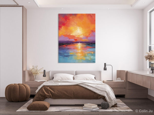 Modern Landscape Paintings, Oversized Contemporary Canvas Paintings, Extra Large Canvas Painting for Living Room, Original Canvas Wall Art-Paintingforhome