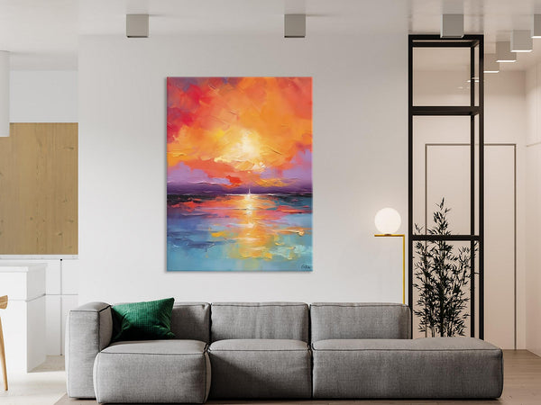 Modern Landscape Paintings, Oversized Contemporary Canvas Paintings, Extra Large Canvas Painting for Living Room, Original Canvas Wall Art-Paintingforhome