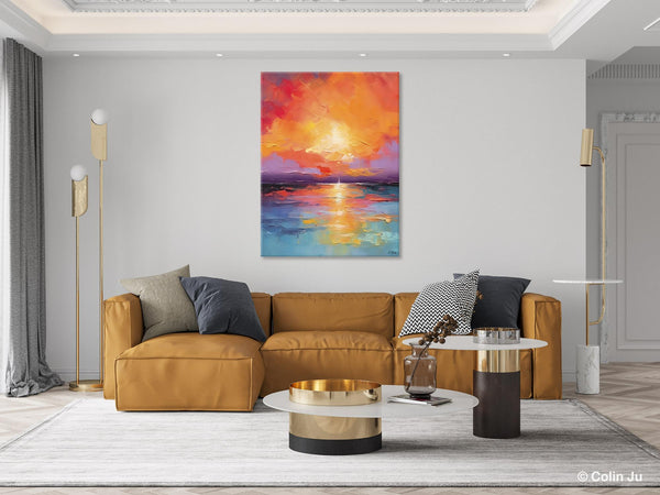 Modern Landscape Paintings, Oversized Contemporary Canvas Paintings, Extra Large Canvas Painting for Living Room, Original Canvas Wall Art-Paintingforhome