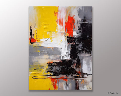 Original Abstract Art, Contemporary Acrylic Painting, Hand Painted Canvas Art, Modern Wall Art Ideas for Dining Room, Large Canvas Paintings-Paintingforhome