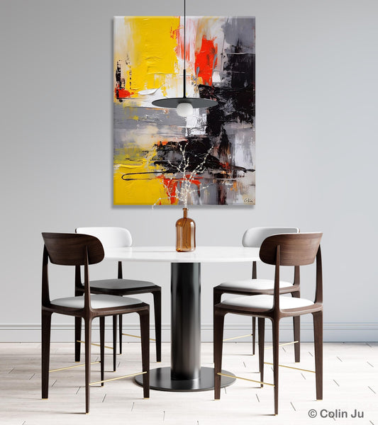 Original Abstract Art, Contemporary Acrylic Painting, Hand Painted Canvas Art, Modern Wall Art Ideas for Dining Room, Large Canvas Paintings-Paintingforhome
