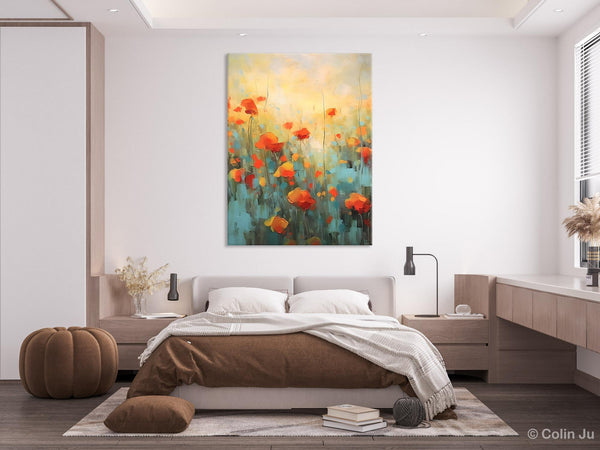 Canvas Painting Flower, Original Paintings on Canvas, Abstract Flower Painting, Flower Acrylic Painting, Modern Acrylic Paintings for Bedroom-Paintingforhome