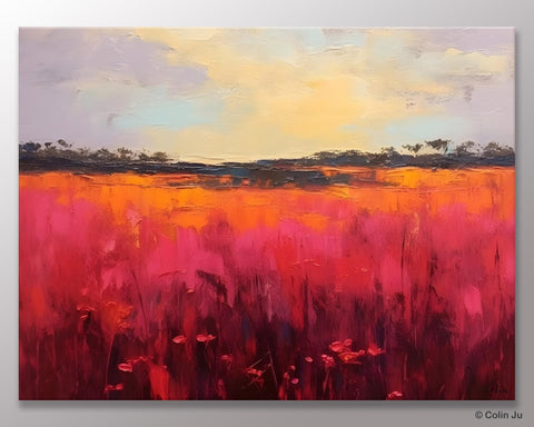 Oversized Modern Wall Art Paintings, Original Landscape Paintings, Modern Acrylic Artwork on Canvas, Large Abstract Painting for Living Room-Paintingforhome