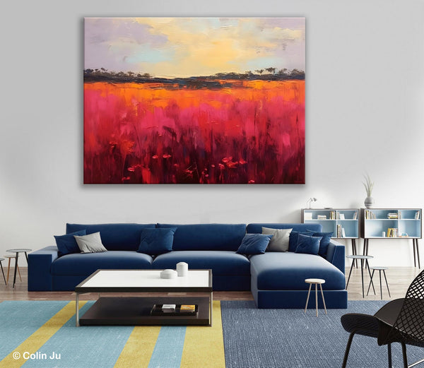 Oversized Modern Wall Art Paintings, Original Landscape Paintings, Modern Acrylic Artwork on Canvas, Large Abstract Painting for Living Room-Paintingforhome