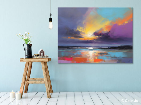 Landscape Painting on Canvas, Hand Painted Canvas Art, Abstract Landscape Artwork, Contemporary Wall Art Paintings, Extra Large Original Art-Paintingforhome