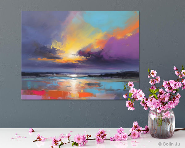 Landscape Painting on Canvas, Hand Painted Canvas Art, Abstract Landscape Artwork, Contemporary Wall Art Paintings, Extra Large Original Art-Paintingforhome