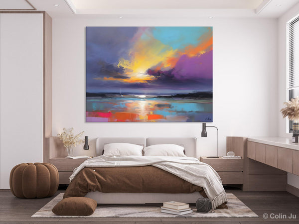 Landscape Painting on Canvas, Hand Painted Canvas Art, Abstract Landscape Artwork, Contemporary Wall Art Paintings, Extra Large Original Art-Paintingforhome