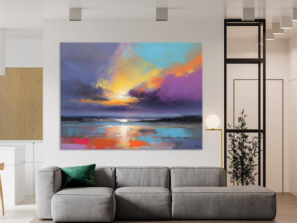 Landscape Painting on Canvas, Hand Painted Canvas Art, Abstract Landscape Artwork, Contemporary Wall Art Paintings, Extra Large Original Art-Paintingforhome