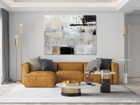 Large Original Abstract Wall Art, Simple Modern Art, Contemporary Acrylic Paintings, Oversized Paintings on Canvas, Large Canvas Paintings for Living Room-Paintingforhome