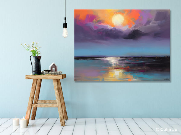 Abstract Landscape Painting on Canvas, Hand Painted Canvas Art, Contemporary Wall Art Paintings for Living Room, Huge Original Art-Paintingforhome