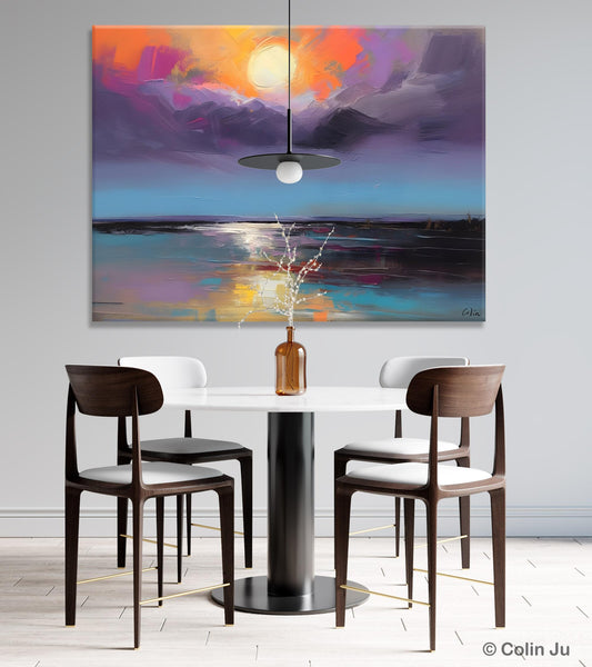 Abstract Landscape Painting on Canvas, Hand Painted Canvas Art, Contemporary Wall Art Paintings for Living Room, Huge Original Art-Paintingforhome