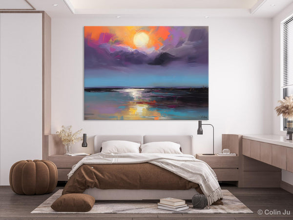Abstract Landscape Painting on Canvas, Hand Painted Canvas Art, Contemporary Wall Art Paintings for Living Room, Huge Original Art-Paintingforhome