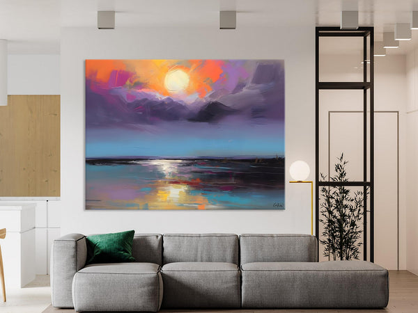 Abstract Landscape Painting on Canvas, Hand Painted Canvas Art, Contemporary Wall Art Paintings for Living Room, Huge Original Art-Paintingforhome