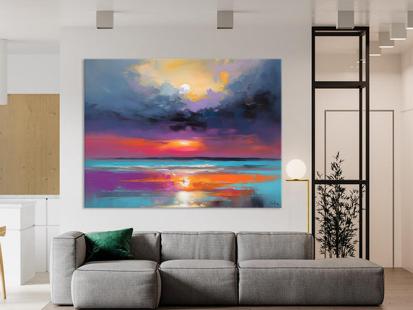 Original Abstract Art, Hand Painted Canvas Art, Large Abstract Painting for Living Room, Landscape Canvas Art, Large Landscape Acrylic Art-Paintingforhome