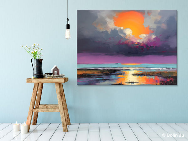 Heavy Texture Paintings, Original Landscape Painting, Large Landscape Painting for Living Room, Bedroom Wall Art Ideas, Modern Paintings for Dining Room-Paintingforhome